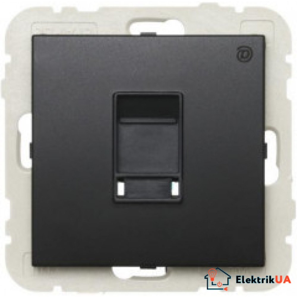 Розетка компьютерная RJ45 cat5e UTP Efapel Logus Черный матовый 21453 TPM
